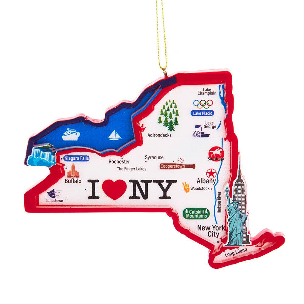 I Love NY Map Ornament