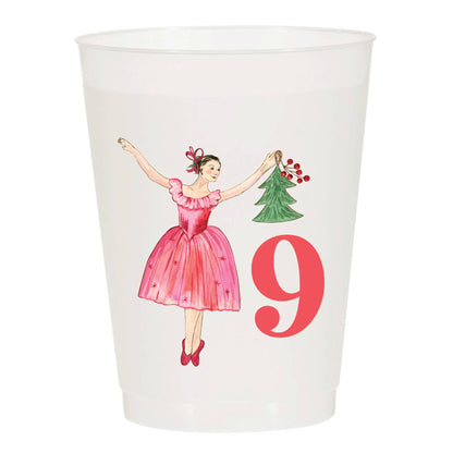 12 Days of Christmas Frosted Plastic Cups