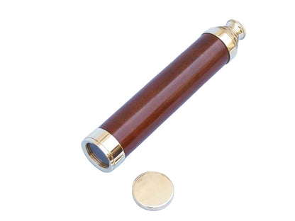 Wood and brass spyglass telescope  