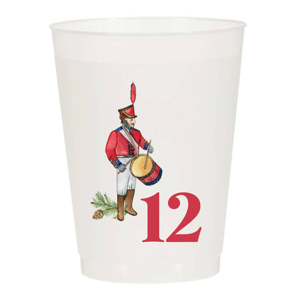 12 Days of Christmas Frosted Plastic Cups