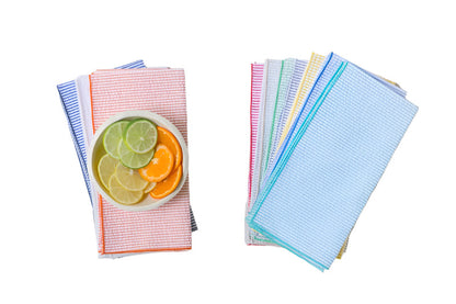 Striped Seersucker Cloth Napkins Set of 8