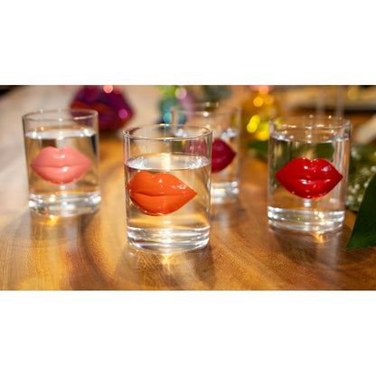 Lips Design Drinking Glasses Set of 4