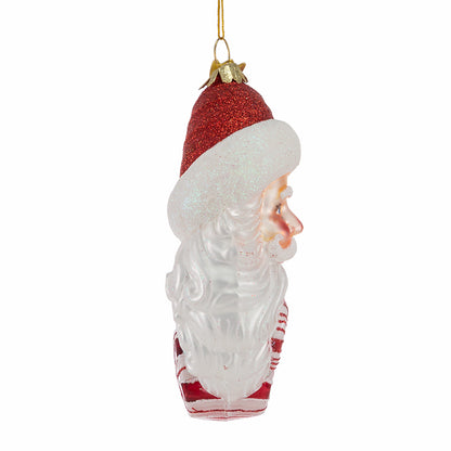 Santa Candy Cane Wreath Ornament