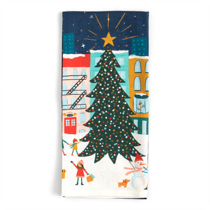 Winter Nights and City Lights Kitchen Towel