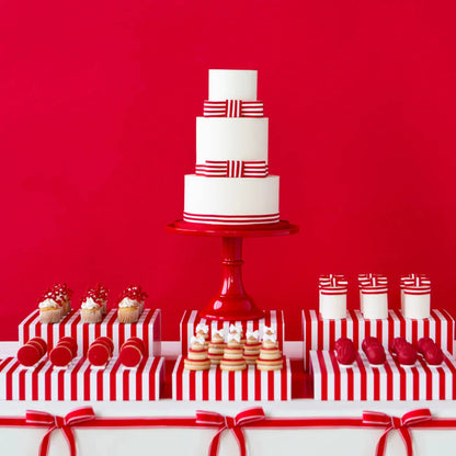 Red Melamine Pedestal Cake Stand