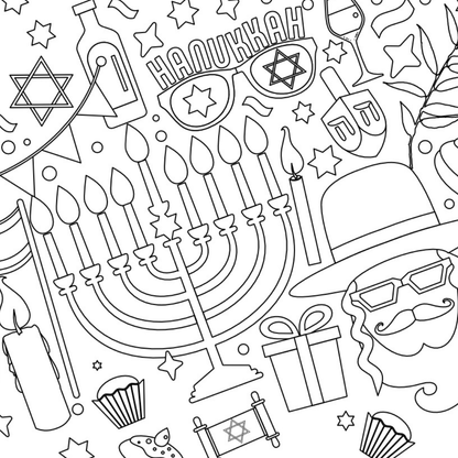 Hanukkah Kids Coloring Tablecloth