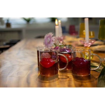 Lips Design Glass Mugs Set of 4