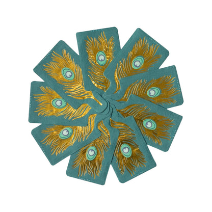 Gold Peacock Feather Paper Napkins