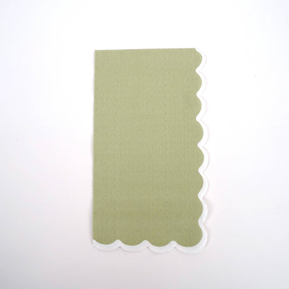 Green Orange Gold Scallop Paper Guest Towel Napkins