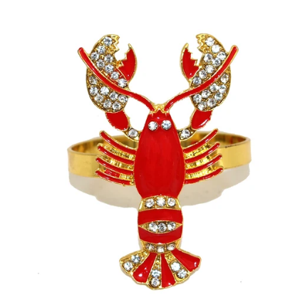 Red Lobster Napkin Rings (Set/4)