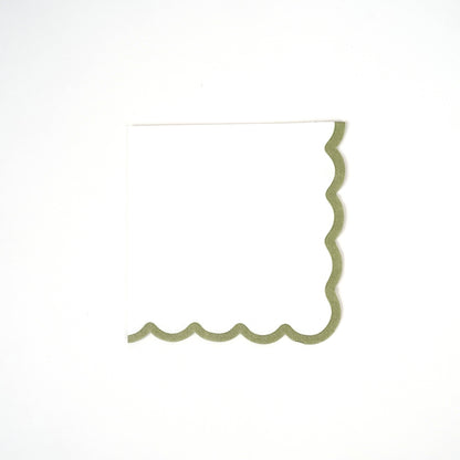 Orange Green Red Scallop Paper Beverage Napkins