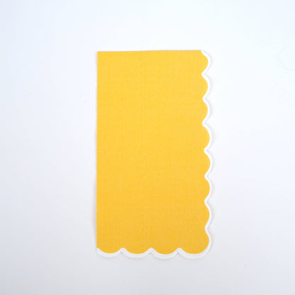 Green Orange Gold Scallop Paper Guest Towel Napkins
