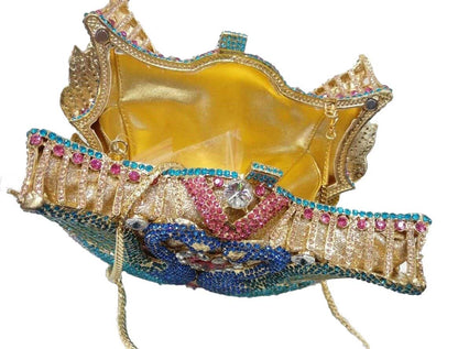 Pastel Color Crystal Swan Clutch/Shoulder Evening Handbag