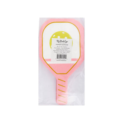 Pink Pickleball Paddle Paper Napkins