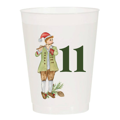 12 Days of Christmas Frosted Plastic Cups