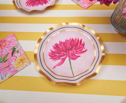 Pink Dahlia Paper Bowls