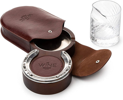 Horseshoe Coaster Whiskey Glass and Cigar Ashtray