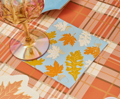 Gilded Harvest Leaves Paper Beverage Napkins