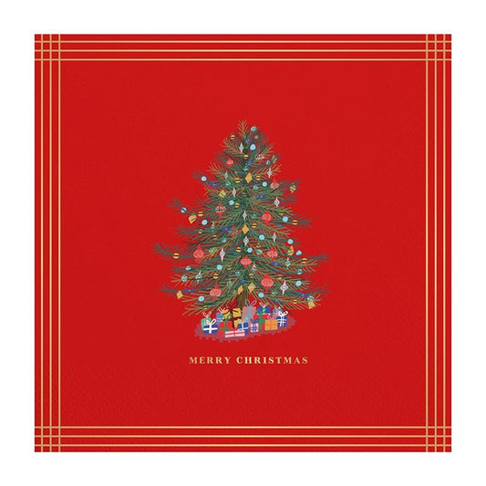 Slant Traditional Christmas Paper  Napkins