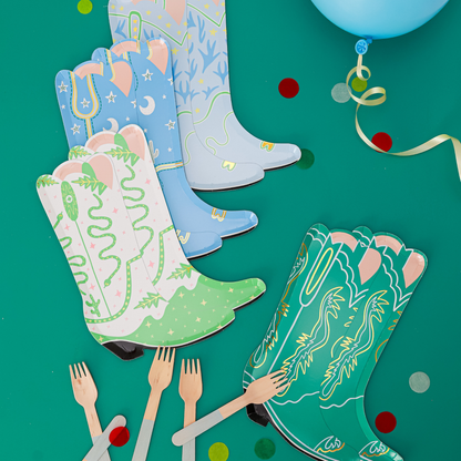 Die-Cut Cowboy Boots Dinner Paper Plates