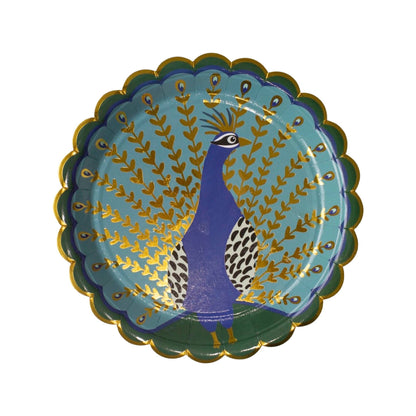 Peacock Design Paper Dinner Plates Pkg 8