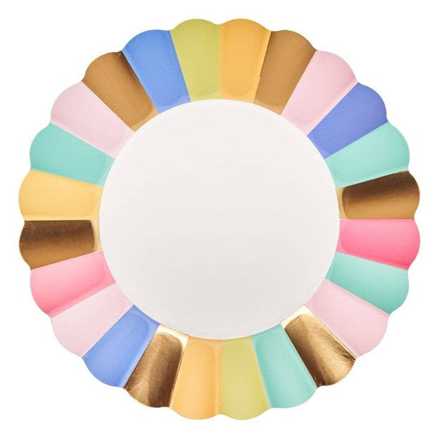 Pastel Colors Scalloped Paper Salad Plates