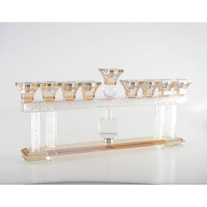 Clear and Gold Acrylic Contemporary Menorah