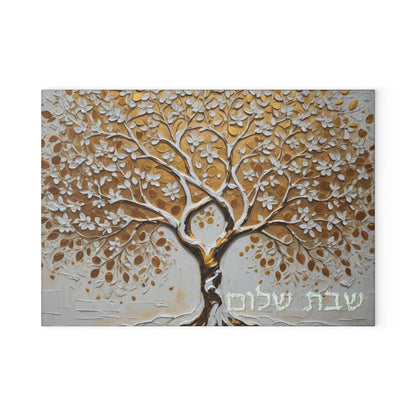 Tempered Glass Tree of Life Challah Board