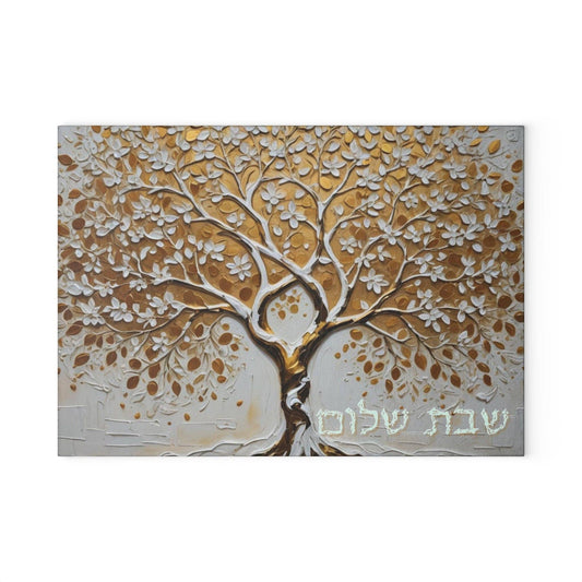 Tempered Glass Tree of Life Challah Board
