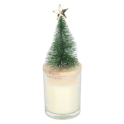 Holly Jolly Pine and Fir Christmas Candle with Tree