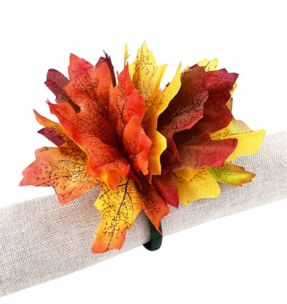 Maple Leaf Fall Napkin Rings Set of 4