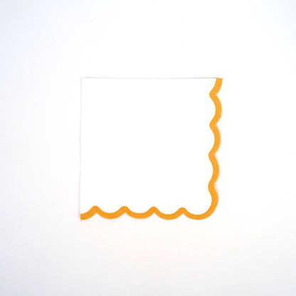 Orange Green Red Scallop Paper Beverage Napkins