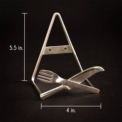Pewter Fork and Knife Easel Stand