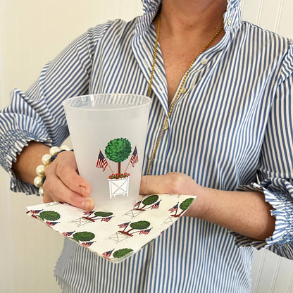 Patriotic Topiary Plastic Cups