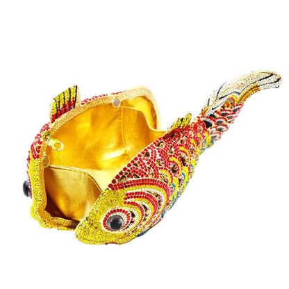 Multicolor Crystal Fish Clutch/Shoulder Evening Bag