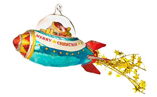 Rocket Santa Ornament