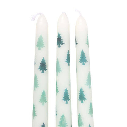 Christmas Tree White Taper Candles Set of 3