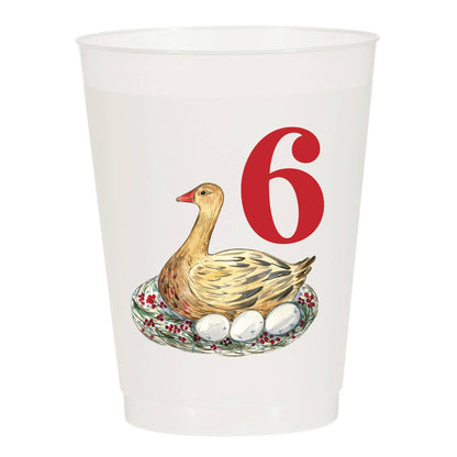 12 Days of Christmas Frosted Plastic Cups