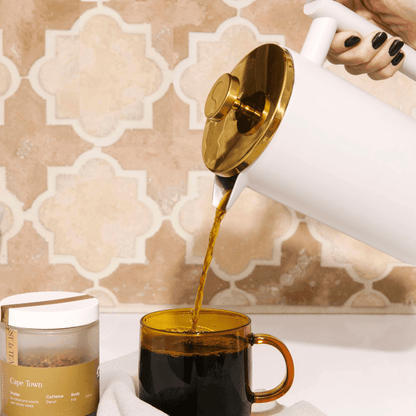 White and Gold French Press