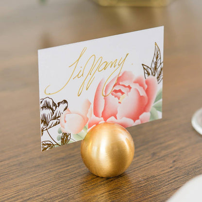 Gold Ball Place Card Holders Set of 8