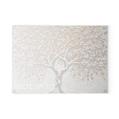 Tempered Glass Tree of Life Challah Board