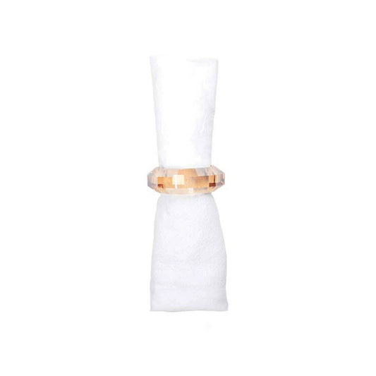 Amber Crystal Napkin Rings Set of 6