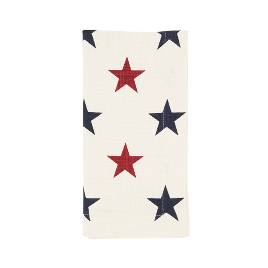 Americana Red and Blue Stars Cloth Napkins