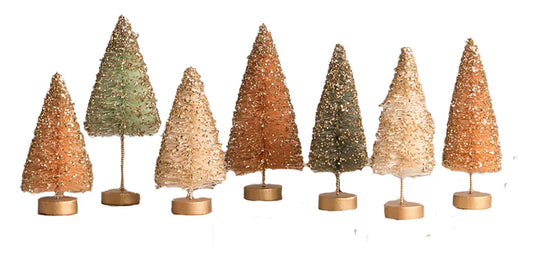 Bethany Lowe Beige Green Orange Tabletop Trees