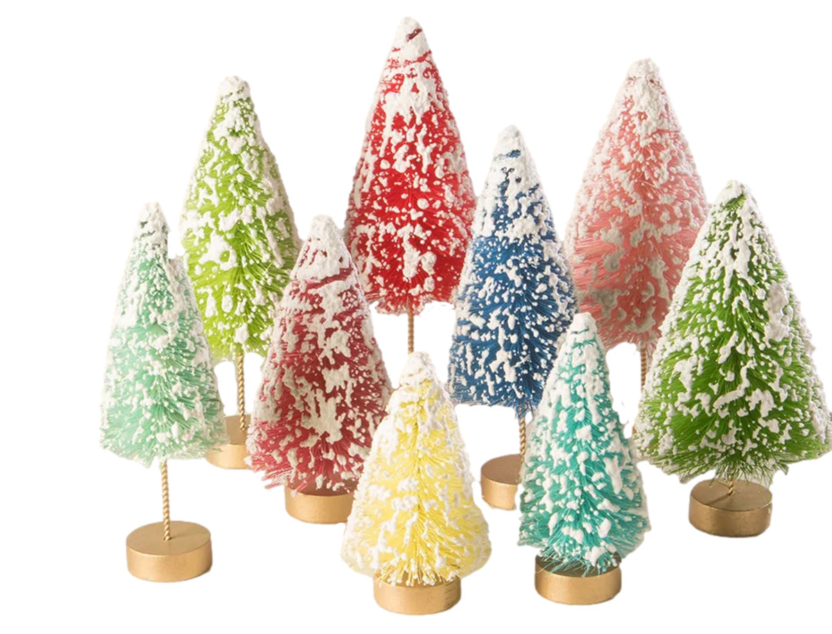 Bethany Lowe Colorful Bottle Brush Trees (Set/9)