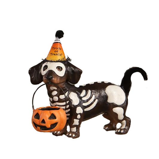 Bethany Lowe Skeleton Pup Tabletop Figurine