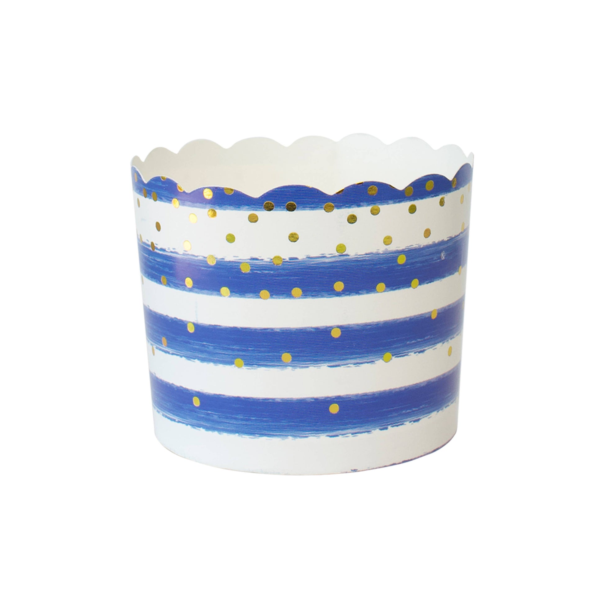 Blue Stripe and Gold Foil Paper Treat Cups