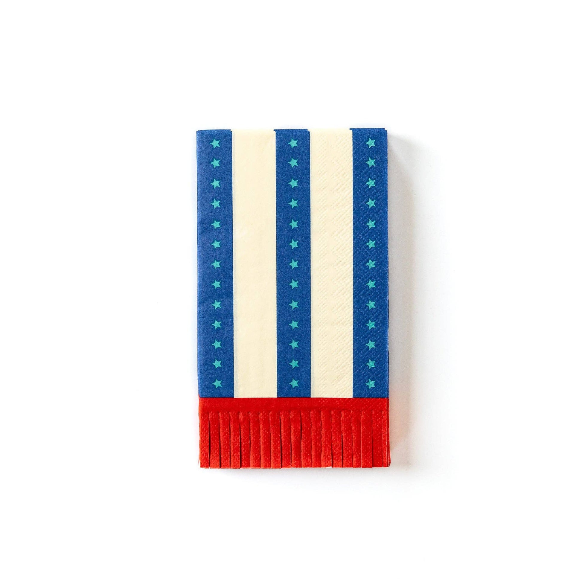 Blue and White Stripes  Red Fringe Paper Guest Towels