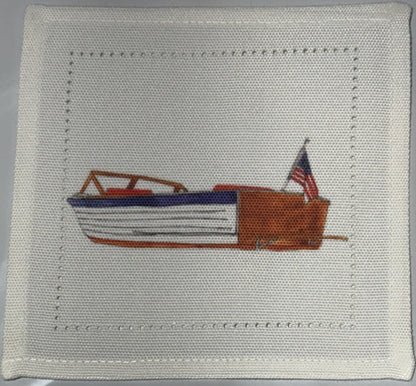 Vintage Boat Cloth Cocktail Napkins (Set of 4)