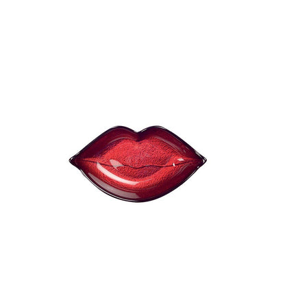Red lip-shaped  serving bowl or trinket dish. 